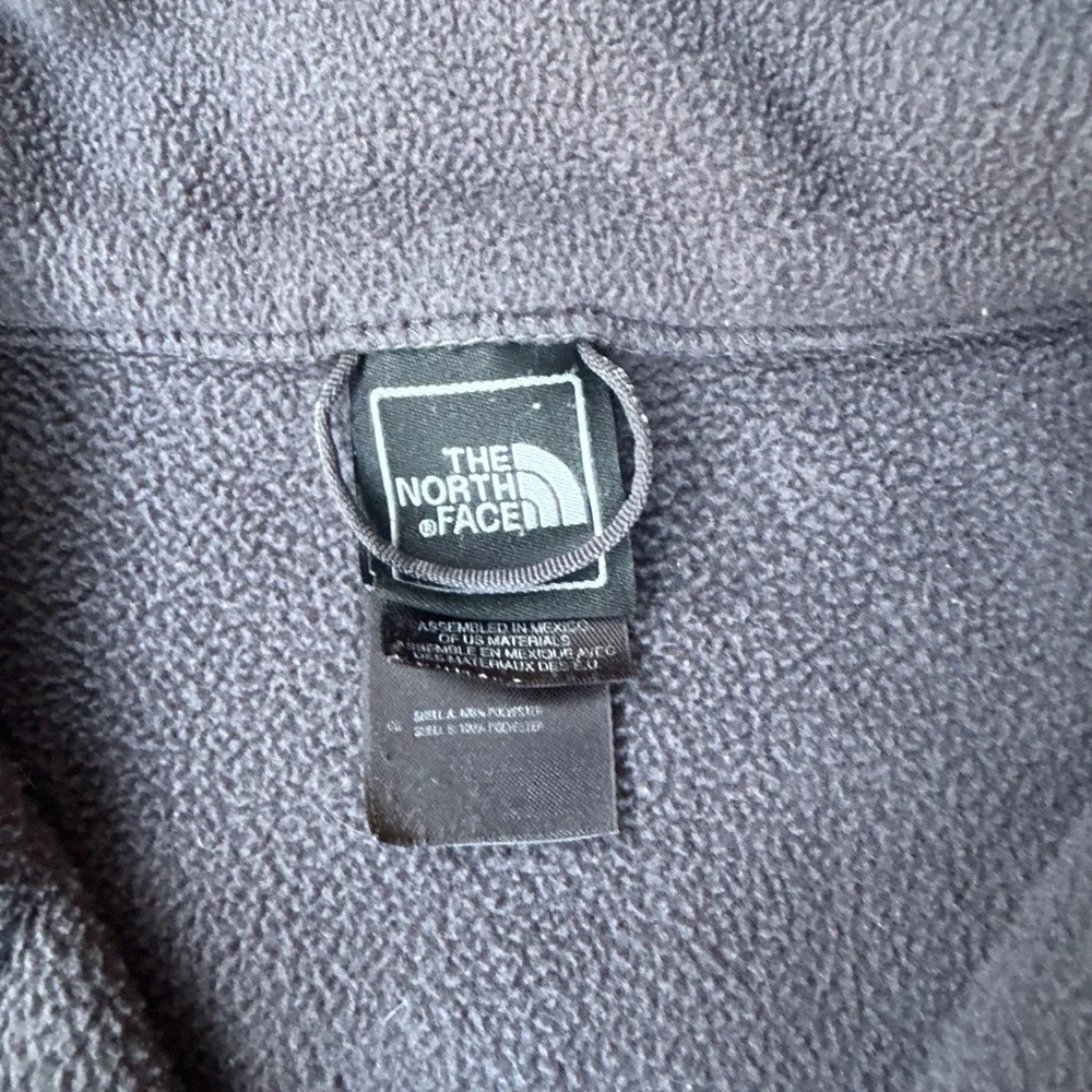 The North Face Fleece Jacket Mens Small Gray Excellent Full Zip Mock Neck Logo